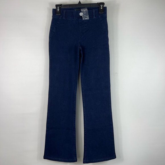 Betabrand Womens Bootcut Flare Yoga Jeans Blue High Rise Denim